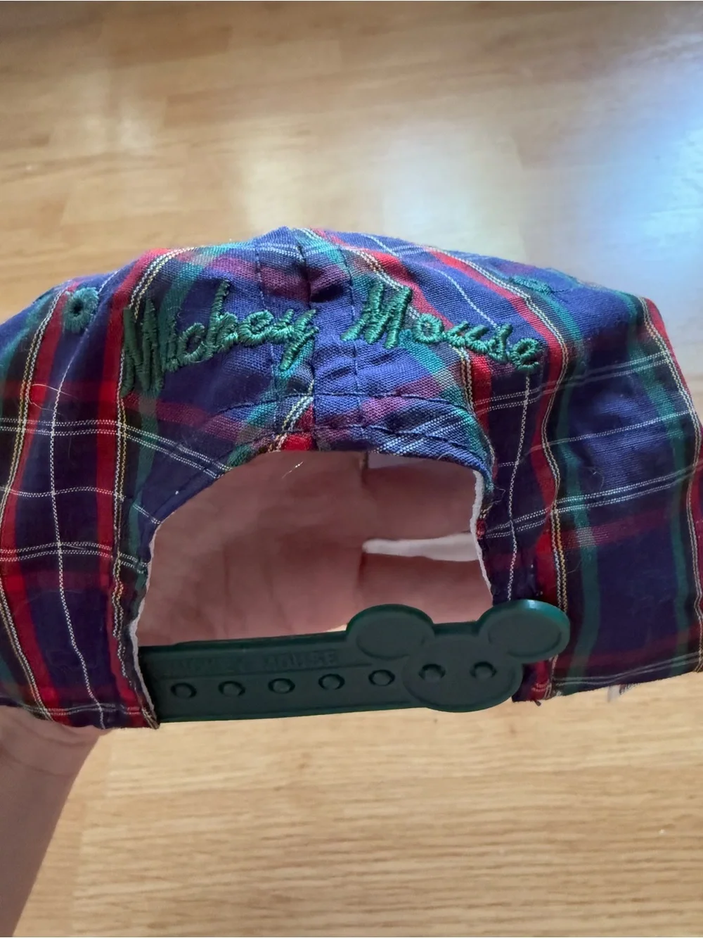 Vintage 90s Disney Mickey’s Stuff for Kids Plaid Snapback Hat - Excellent Condit